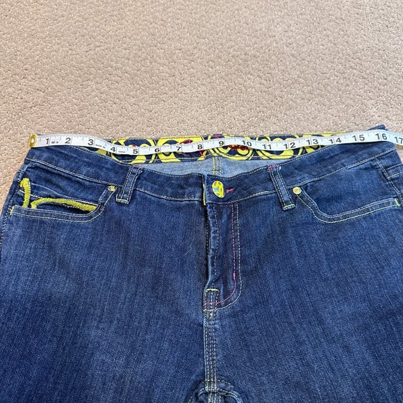 Vintage Pepe Jeans Straight Leg Low Rise 90s Y2K Fuzzy Embroidery Unisex Size 32 - Picture 6 of 14